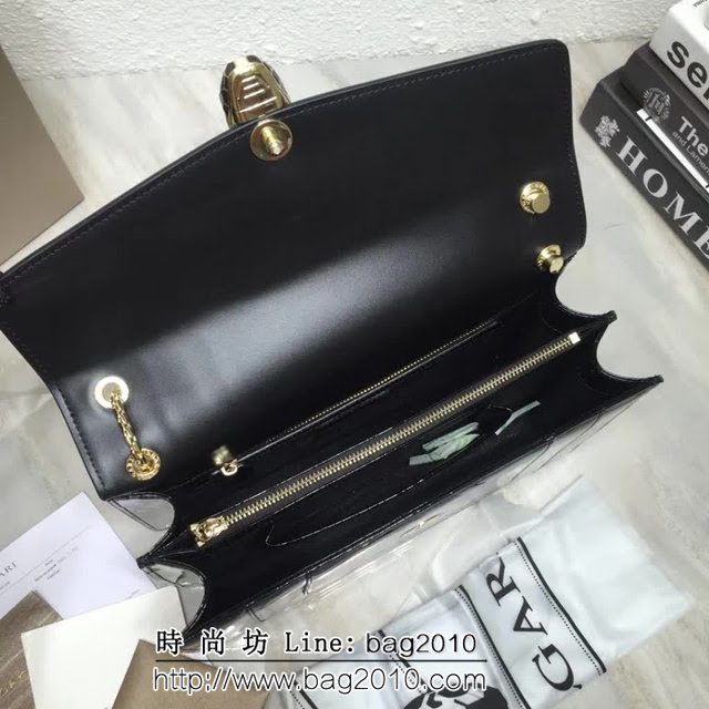 BVLGARI寶格麗 專櫃新品 升級版牛漆皮 雙層蛇頭包 鏈條單肩斜挎包 B35106 FYD1388